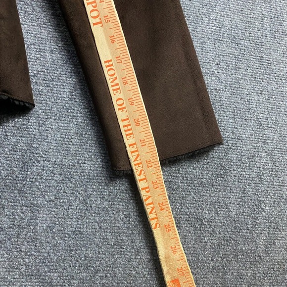 Calvin Klein Jacket Women's‎ Small Brown Suede Full Zip Faux Fur Lined Polyester - Picture 8 of 9